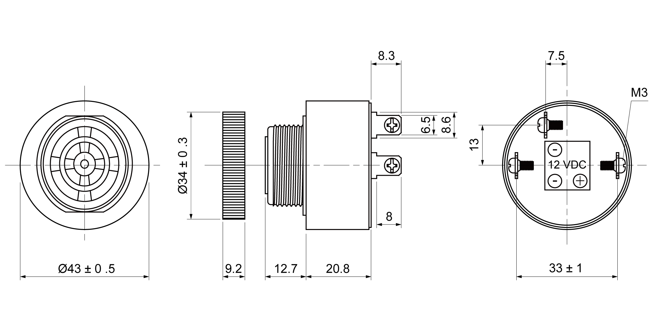 XPB4310A-29SFP12E Mechanical Drawing